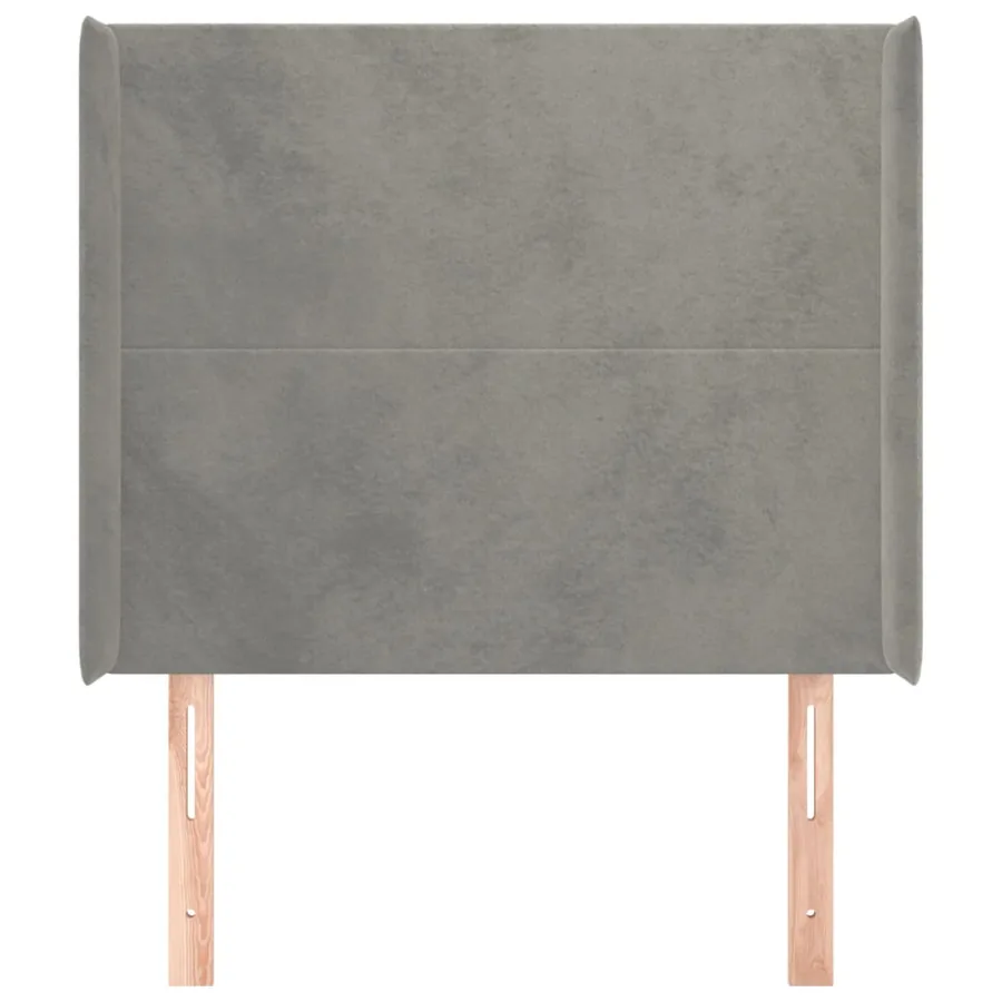 Tête de lit avec oreilles Gris clair 83x16x118/128 cm Velours - 3