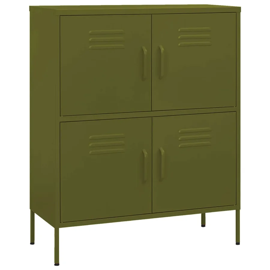 Armoire de rangement Vert olive 80x35x101,5 cm Acier - 2