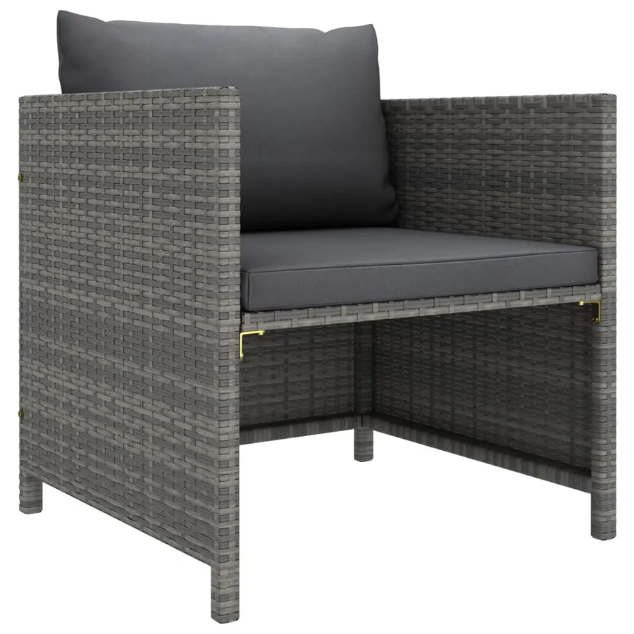 Salon de jardin 7 pcs avec coussins Résine tressée Gris - 7