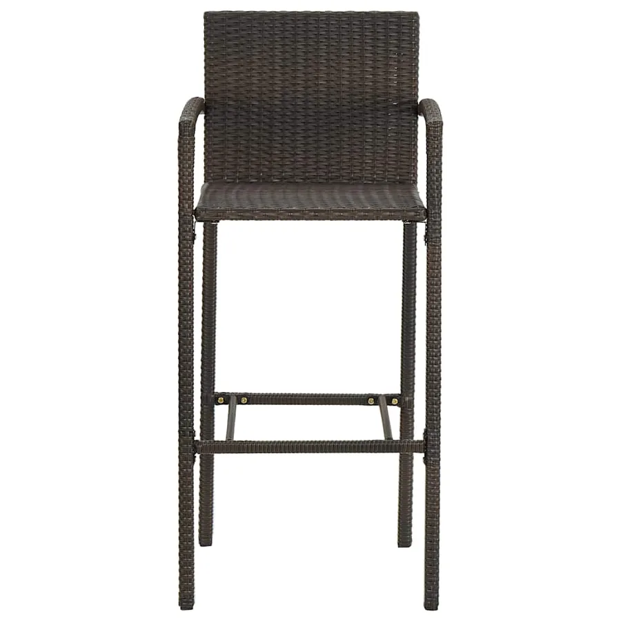 Ensemble de bar de jardin 5 pcs Résine tressée Marron - 8