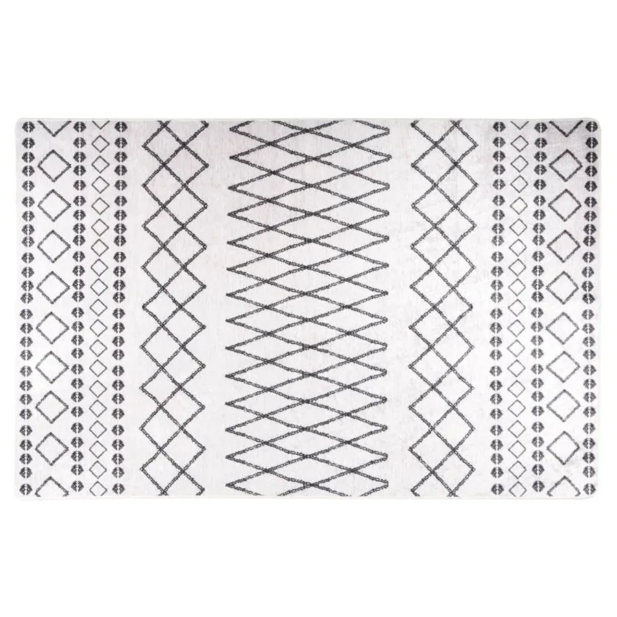 Tapis lavable 160x230 cm noir et blanc
