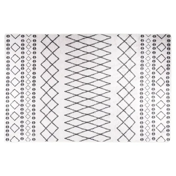 Tapis lavable 160x230 cm noir et blanc