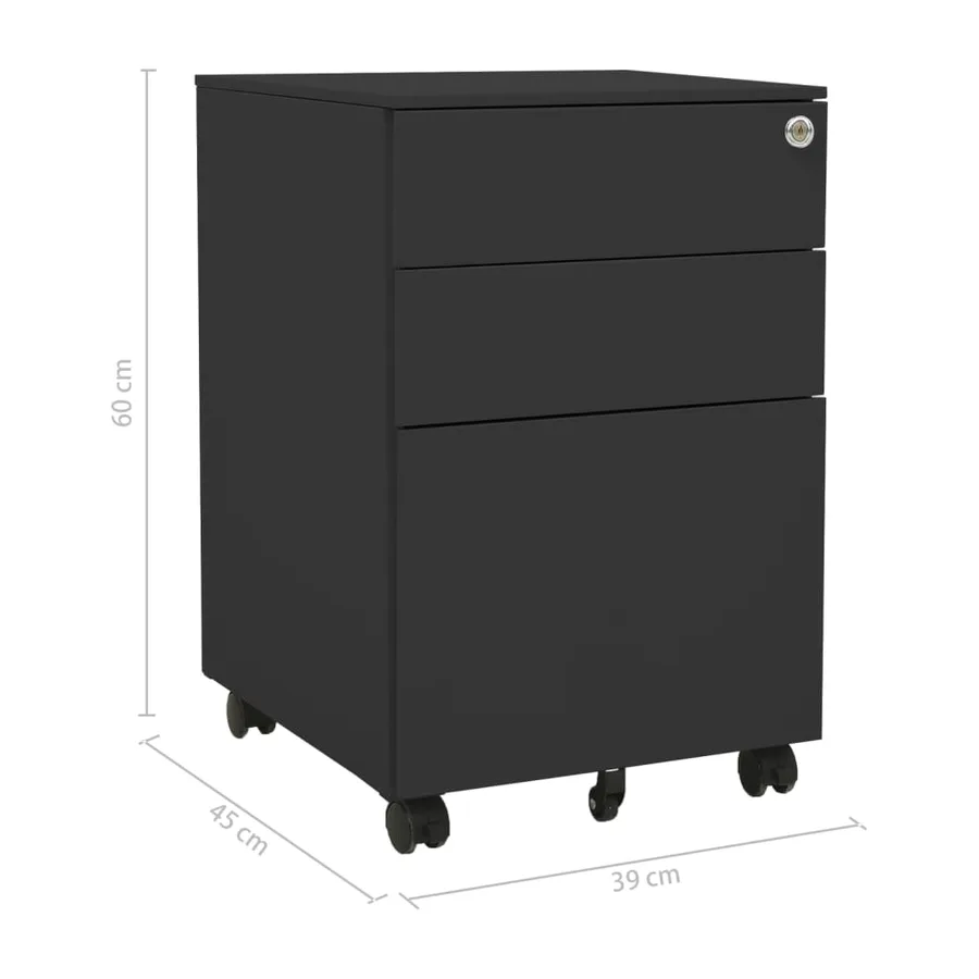 Classeur mobile Anthracite 39x45x60 cm Acier - 11