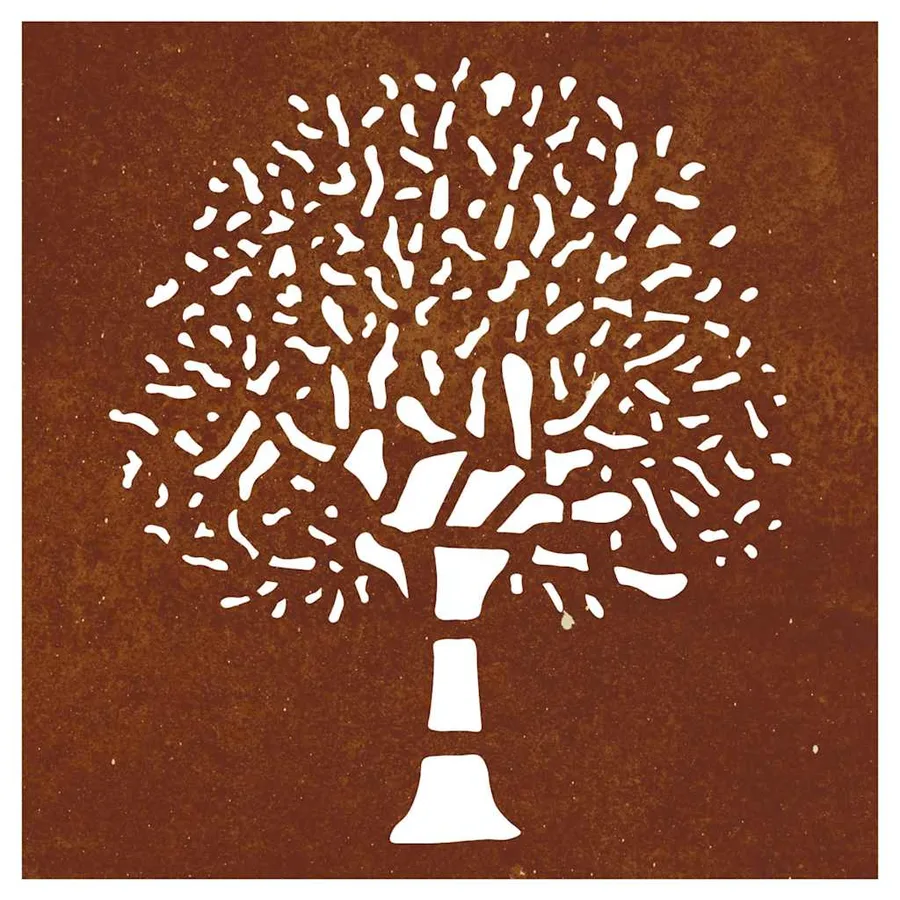 Décoration murale jardin 55x55 cm acier corten design d'arbre - 5
