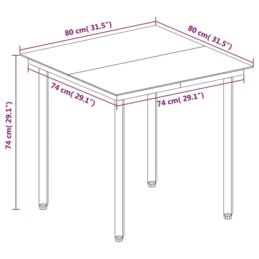 Ensemble à manger de jardin coussins 5 pcs Résine tressée Verre - 8