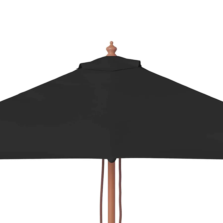 Parasol de jardin avec mât en bois noir 150x200 cm - 7