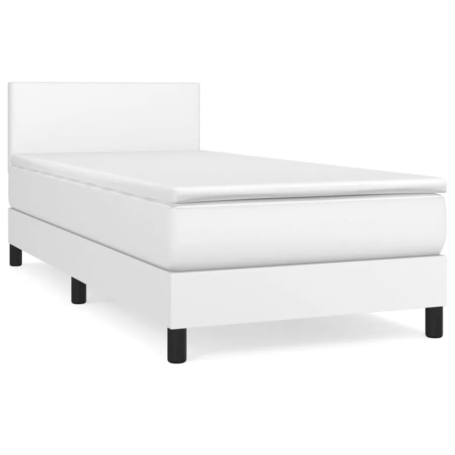 Sommier à lattes de lit avec matelas Blanc 80x200 cm Similicuir - 2