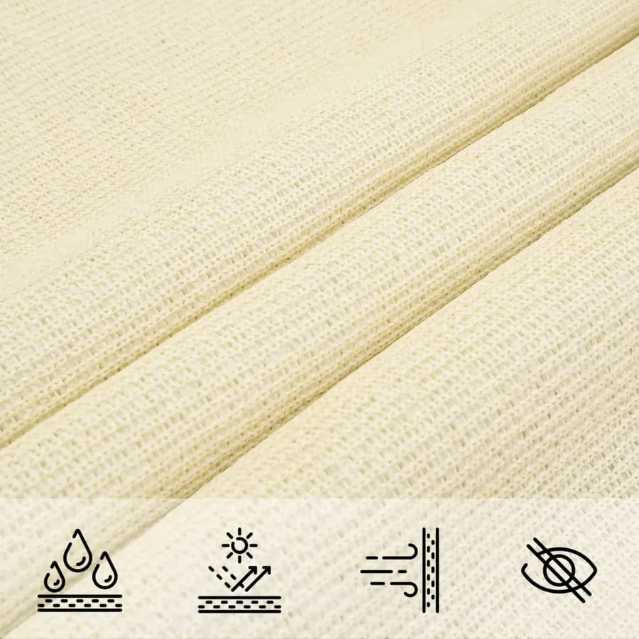 Voile d'ombrage 160 g/m² Crème 3x4x4 m PEHD - 7
