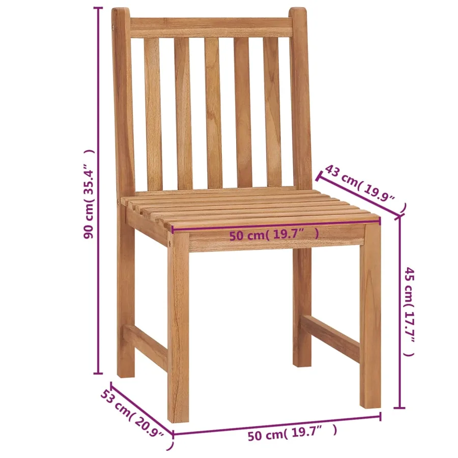 Chaises de jardin lot de 4 avec coussins Bois de teck massif - 12