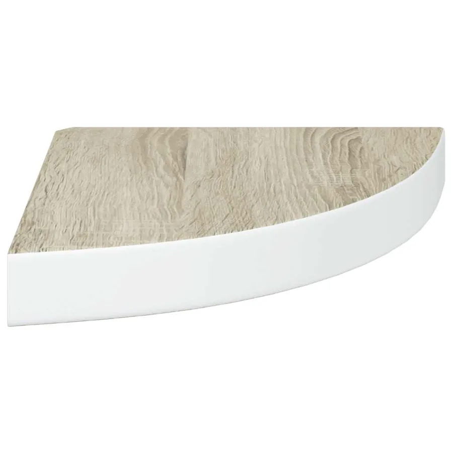 Étagères d'angle murales 2 pcs Chêne et blanc 25x25x3,8 cm MDF - 7