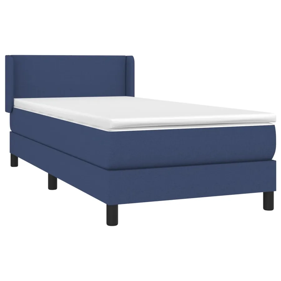 Sommier à lattes de lit avec matelas Bleu 90x200 cm Tissu - 3