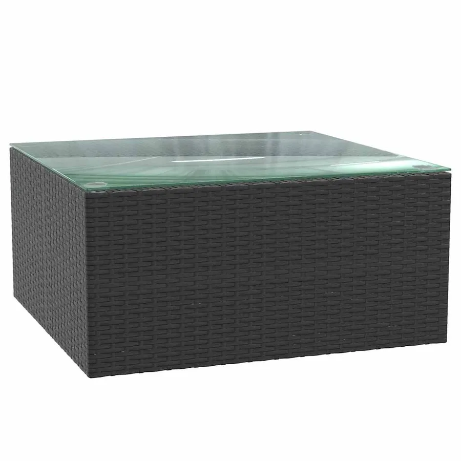Salon de jardin 7 pcs avec coussins Résine tressée Noir - 10