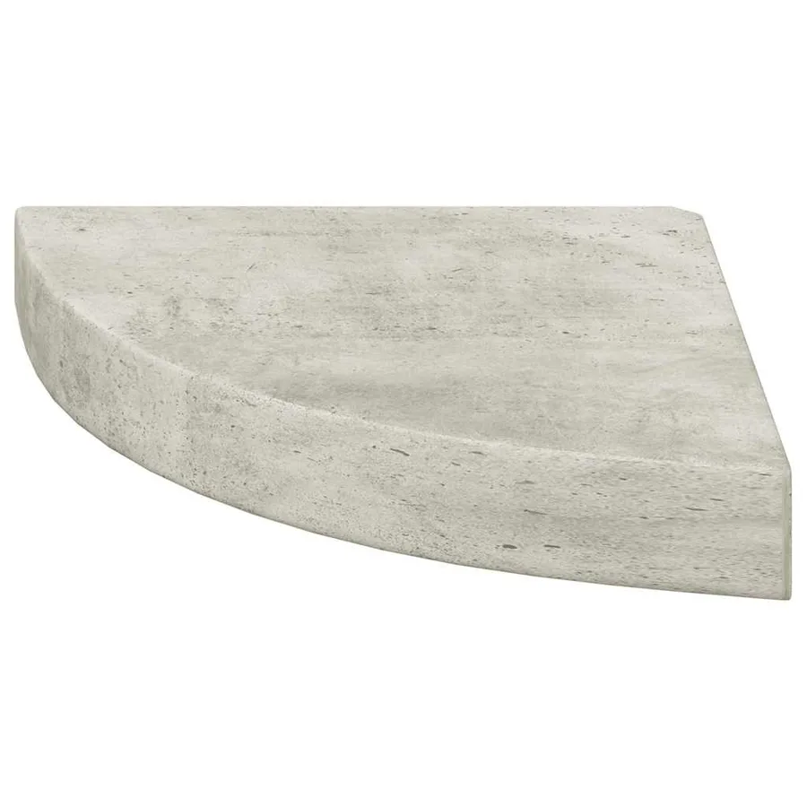 Étagère d'angle murale Gris béton 25x25x3,8 cm MDF - 5