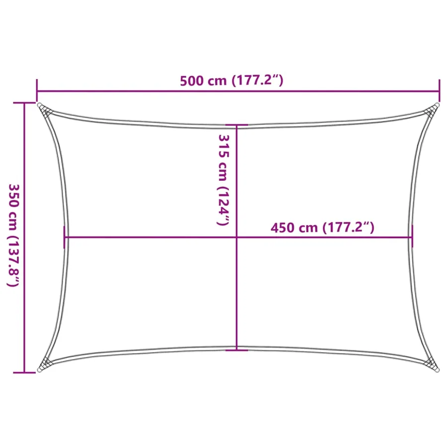 Voile d'ombrage 160 g/m² Blanc 3,5x5 m PEHD - 10