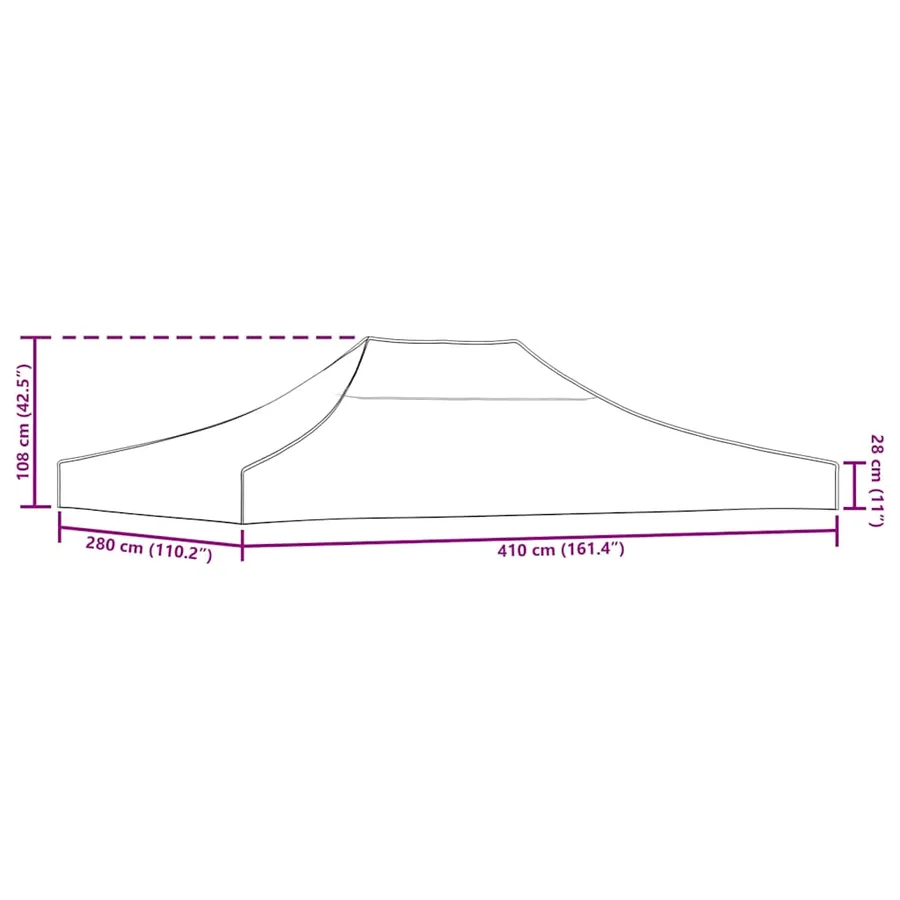 Toit de tente de réception 4x3 m Vert 270 g/m² - 7
