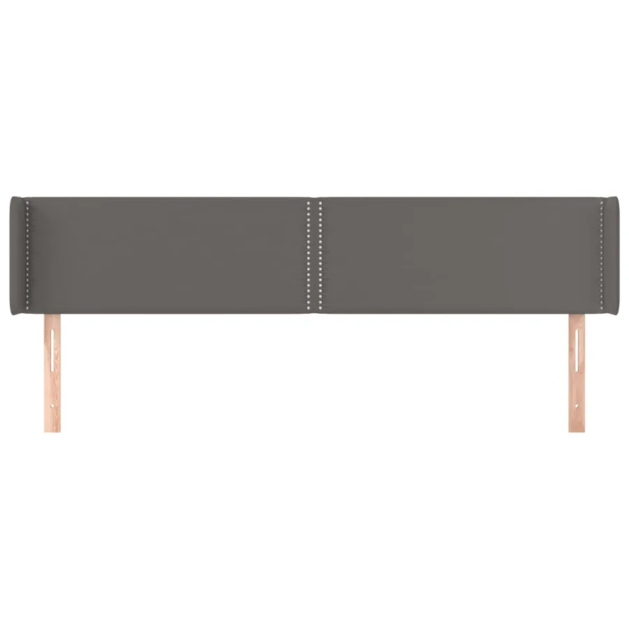 Tête de lit avec oreilles Gris 203x16x78/88 cm Similicuir - 3
