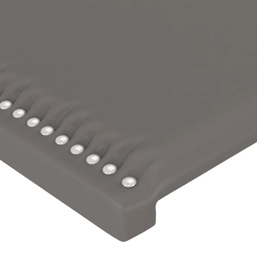 Tête de lit avec oreilles Gris 203x16x78/88 cm Similicuir - 5