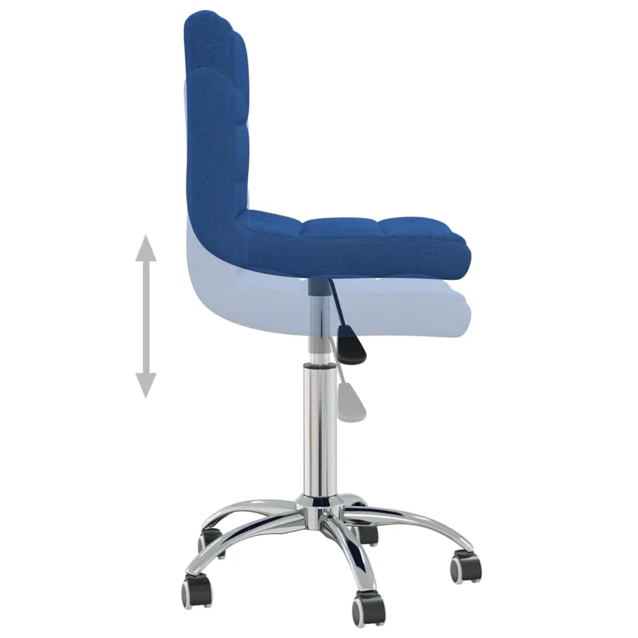 Chaise pivotante de salle à manger Bleu Tissu - 5