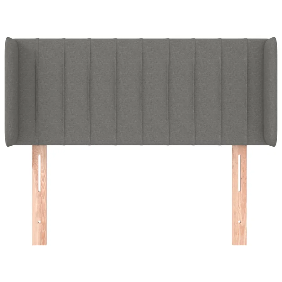 Tête de lit avec oreilles Gris foncé 103x16x78/88 cm Tissu - 3