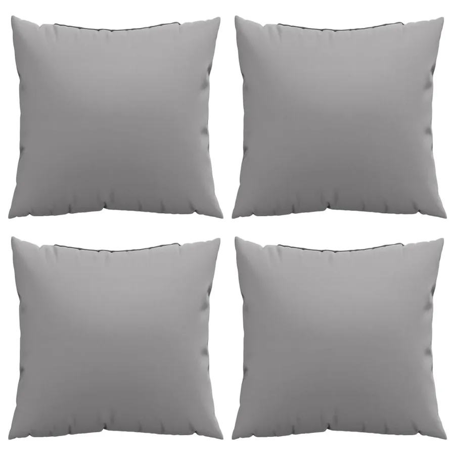 Coussins de canapé lot de 4 gris 40x40 cm tissu - 4