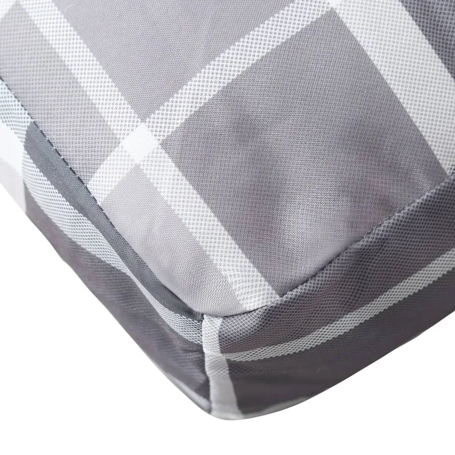 Coussin de palette motif à carreaux gris 50x50x12 cm tissu - 8