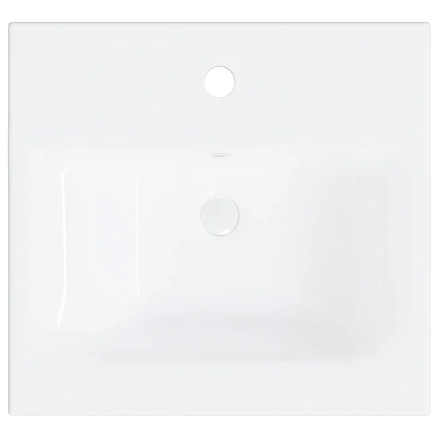 Armoire d'évier avec lavabo intégré blanc bois d'ingénierie - 12