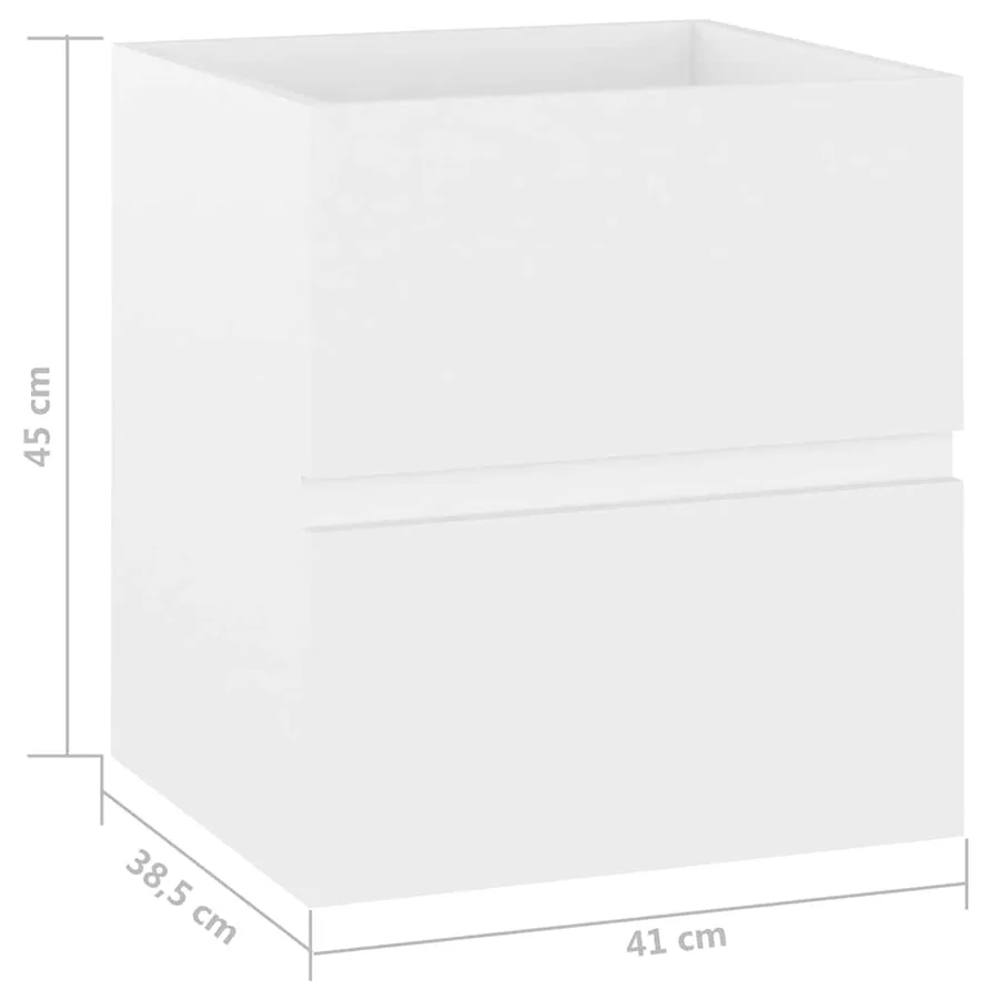Armoire d'évier avec lavabo intégré blanc bois d'ingénierie - 15