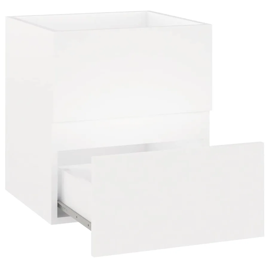 Armoire d'évier avec lavabo intégré blanc bois d'ingénierie - 7
