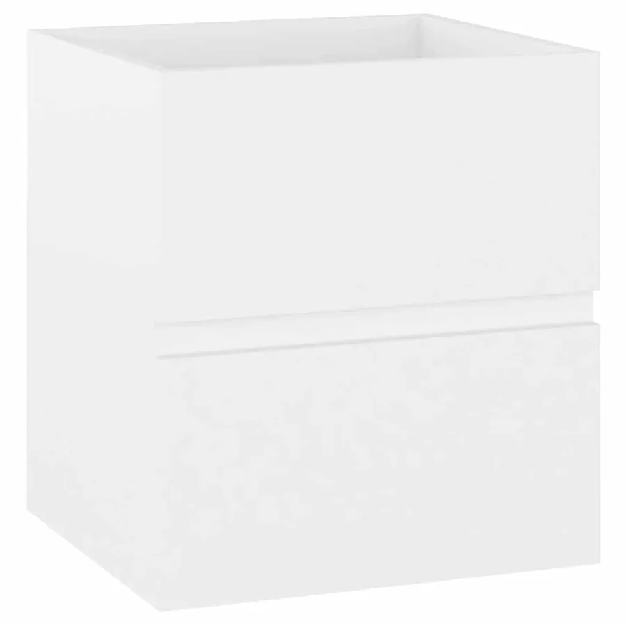 Armoire d'évier avec lavabo intégré blanc bois d'ingénierie - 8