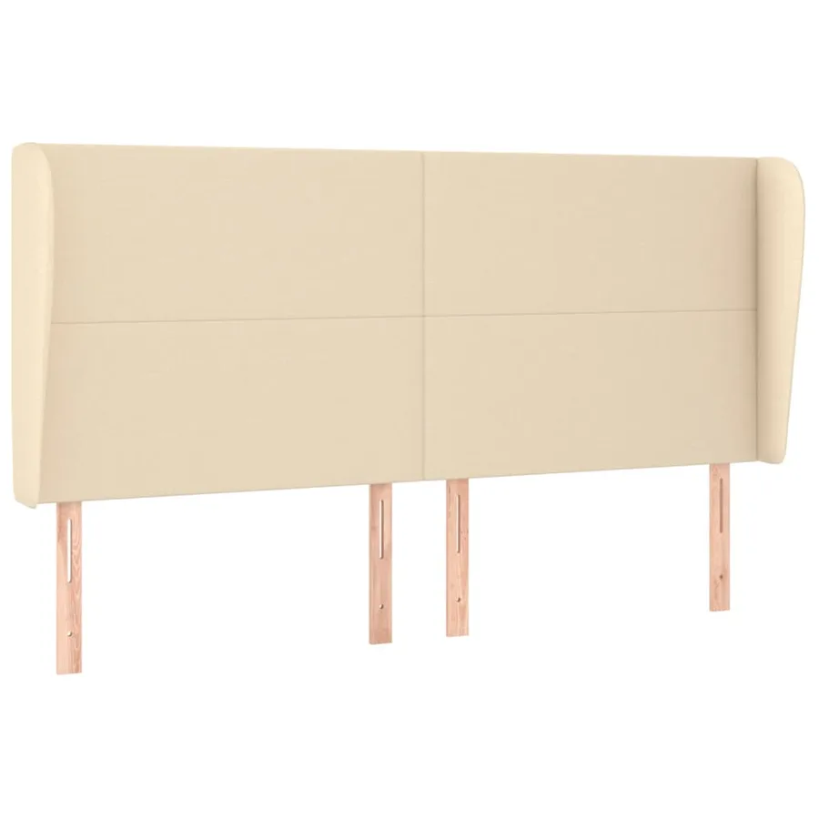Tête de lit avec oreilles Crème 163x23x118/128 cm Tissu - 2