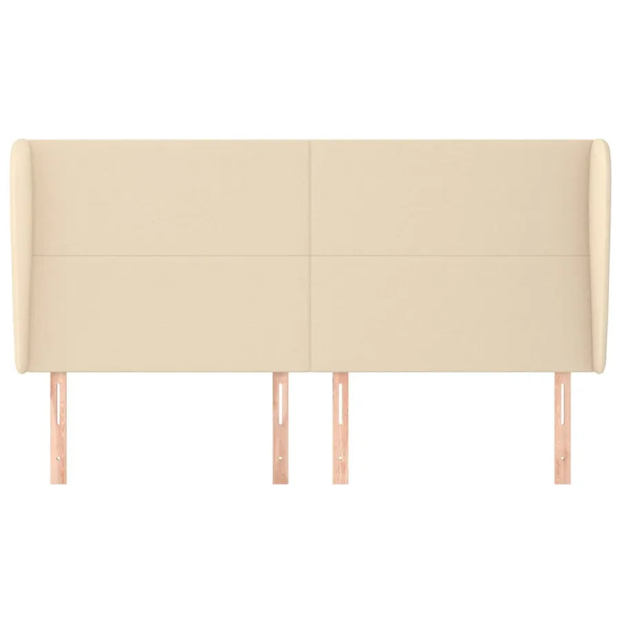 Tête de lit avec oreilles Crème 163x23x118/128 cm Tissu - 3