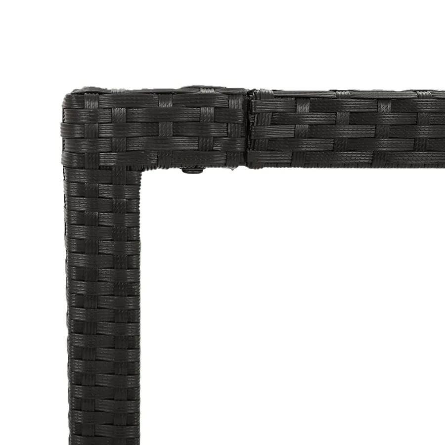 Ensemble à manger de jardin coussins 7pcs Noir Résine tressée - 9