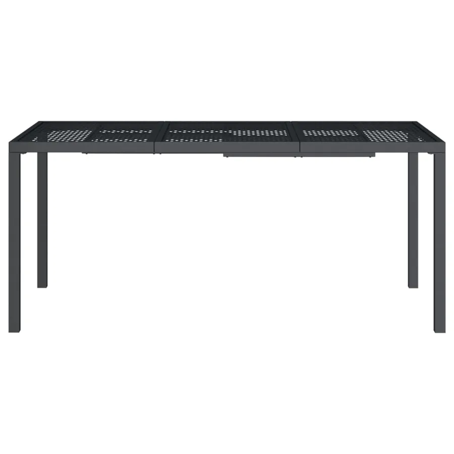 Table de jardin anthracite 165x80x72 cm acier - 3