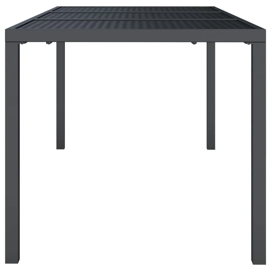 Table de jardin anthracite 165x80x72 cm acier - 4
