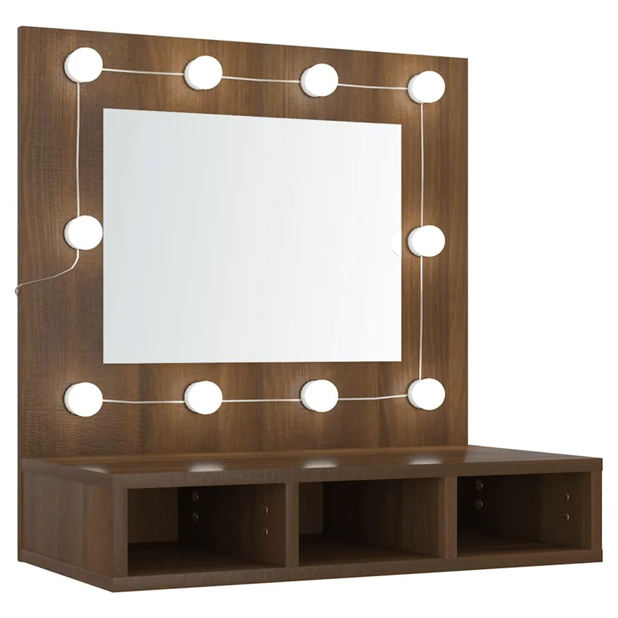Armoire à miroir avec LED Chêne marron 60x31,5x62 cm - 2