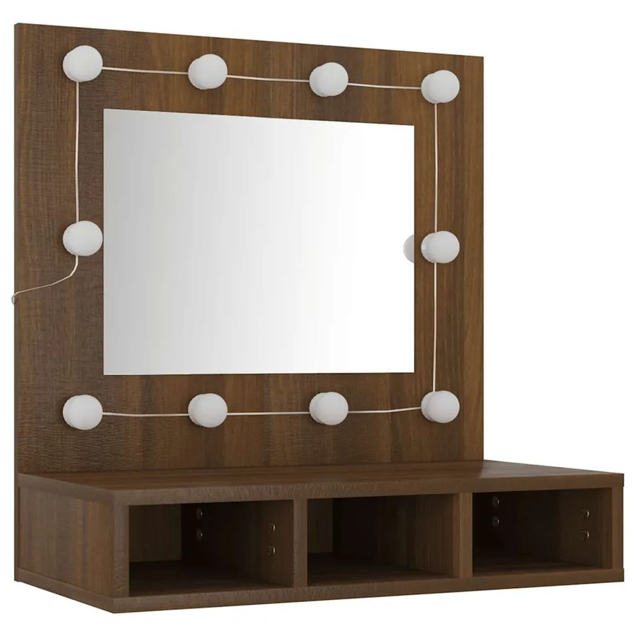 Armoire à miroir avec LED Chêne marron 60x31,5x62 cm - 4