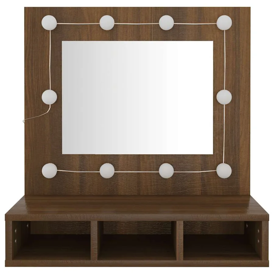 Armoire à miroir avec LED Chêne marron 60x31,5x62 cm - 5