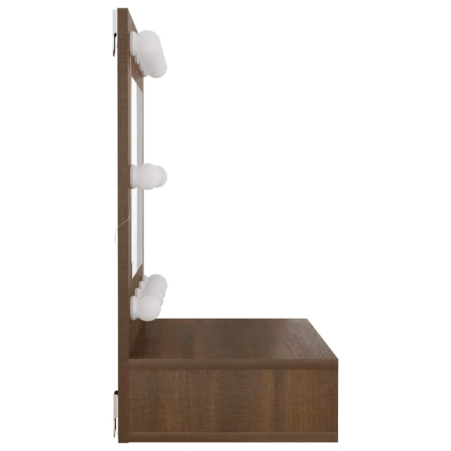 Armoire à miroir avec LED Chêne marron 60x31,5x62 cm - 6