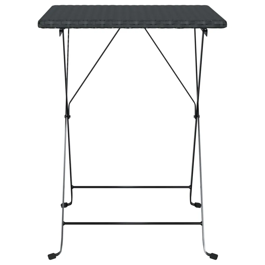 Table de bistrot pliante Noir 55x54x71 cm Résine tressée - 3