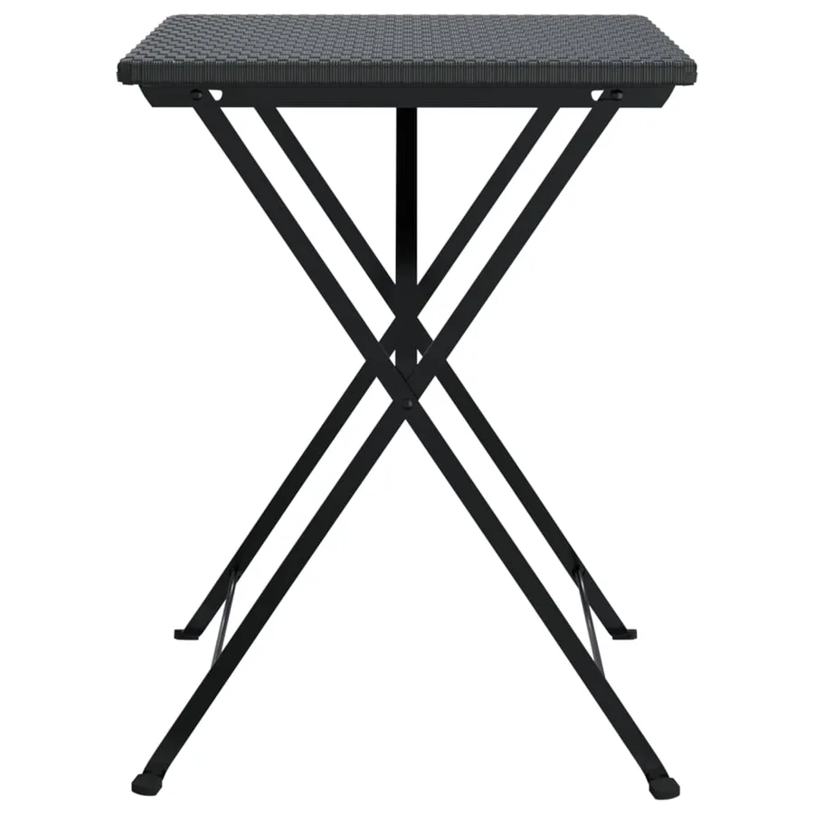 Table de bistrot pliante Noir 55x54x71 cm Résine tressée - 4