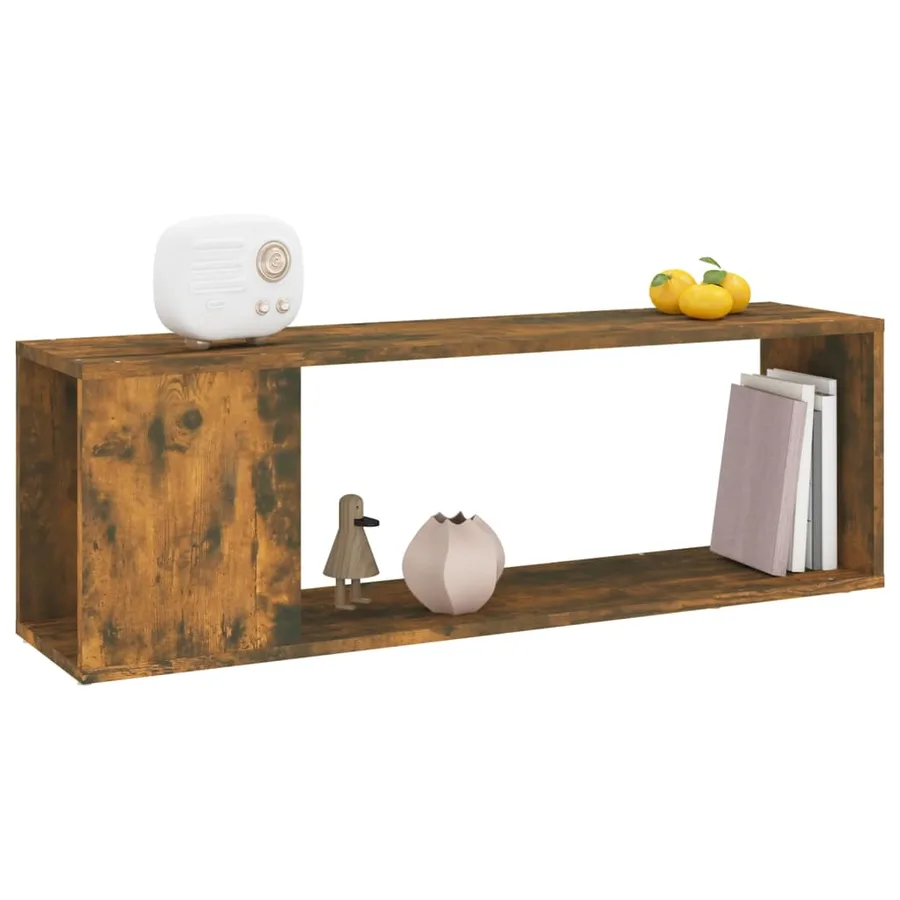 Meuble TV Chêne fumé 100x24x32 cm Bois d'ingénierie - 4