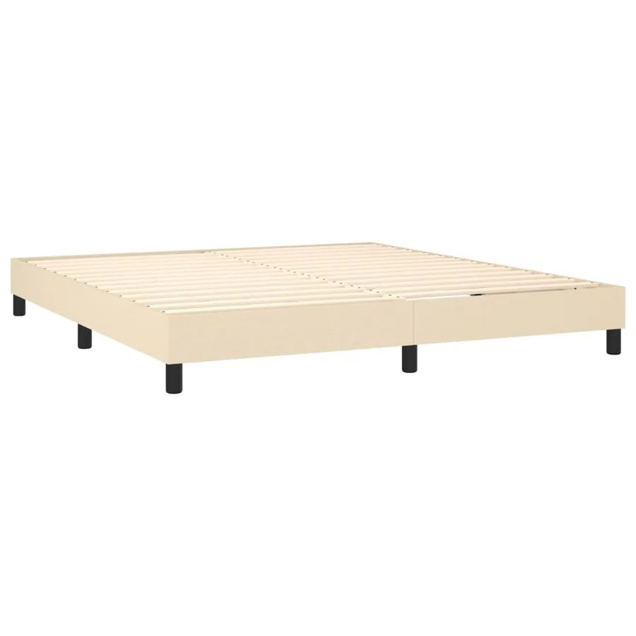 Sommier à lattes de lit avec matelas Crème 160x200 cm Tissu - 4