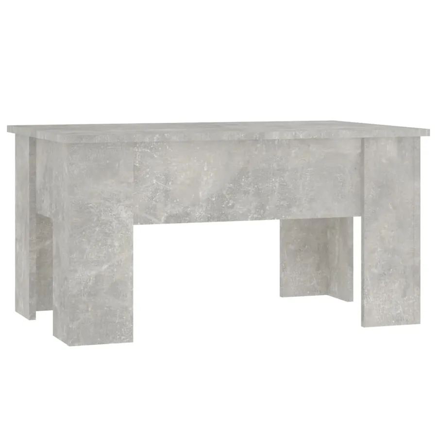 Table basse gris béton 79x49x41 cm bois d'ingénierie - 2