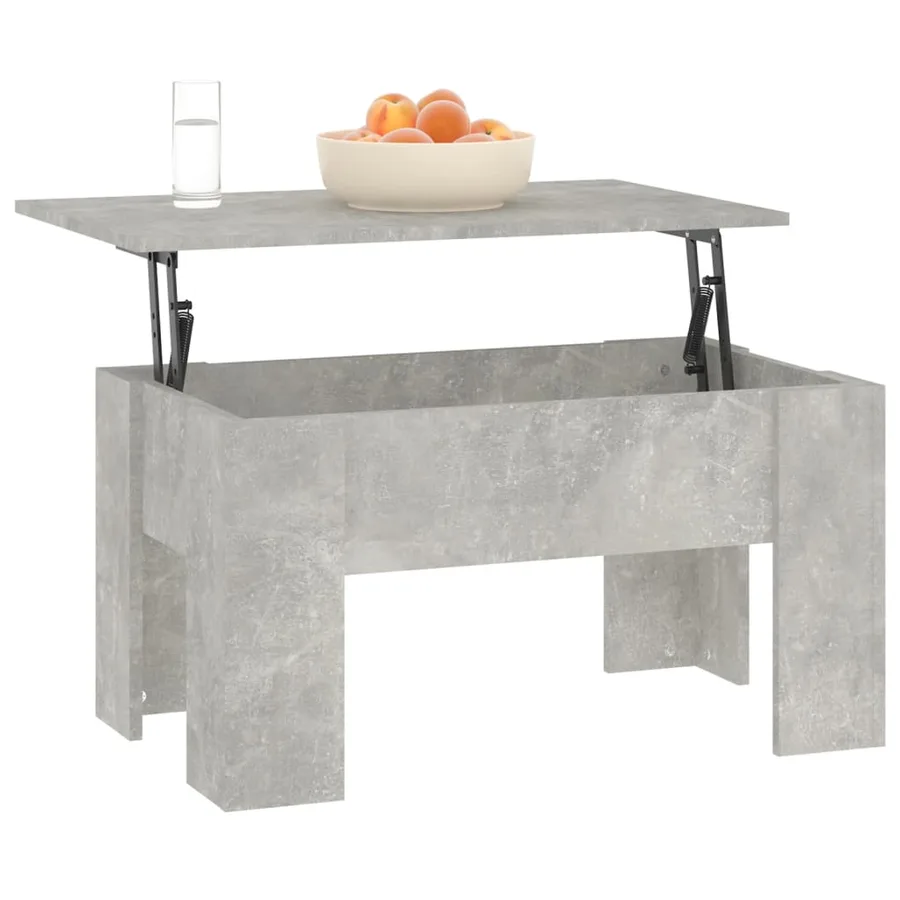 Table basse gris béton 79x49x41 cm bois d'ingénierie - 6