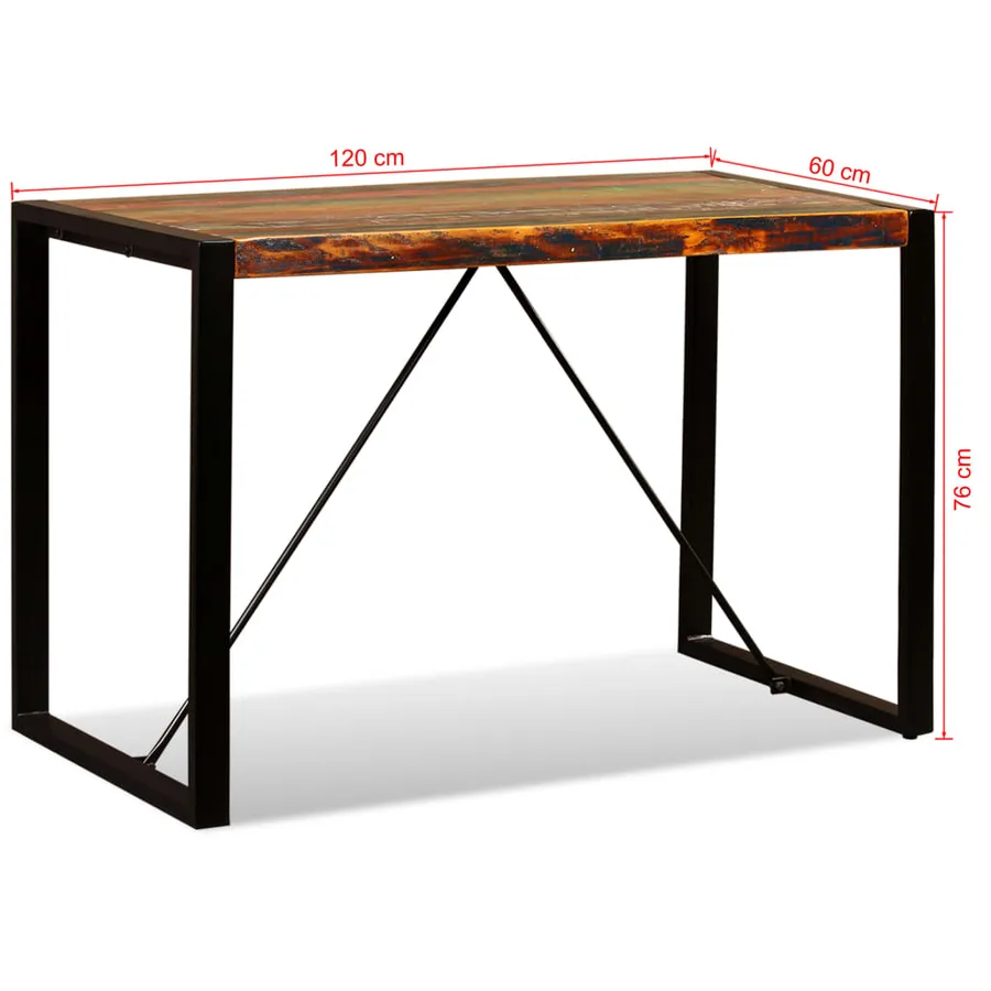 Table à manger Bois de récupération massif 120 cm - 13