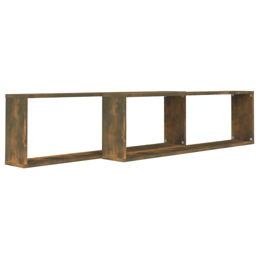Étagères murales cubiques 2 pcs Chêne fumé 100x15x30 cm - 3