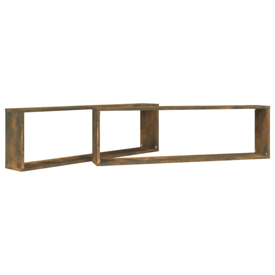 Étagères murales cubiques 2 pcs Chêne fumé 100x15x30 cm - 4