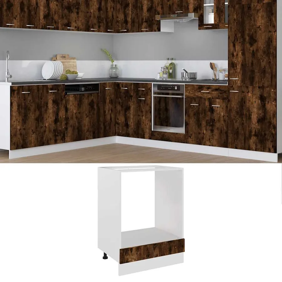 Meuble de four "Riga" Chêne fumé 60 x 46 x 81,5 cm Bois d'ingénierie