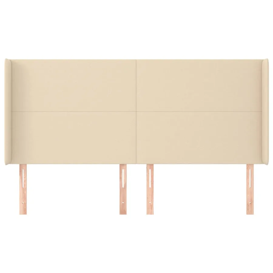 Tête de lit avec oreilles Crème 163x16x118/128 cm Tissu - 3