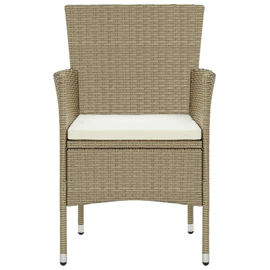 Ensemble à manger de jardin 11pcs Résine tressée Beige - 5
